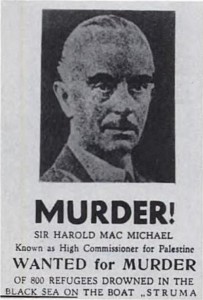 Ulotka żydowska nazywająca MacMichaela mordercą.