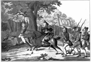 3.Śmierć Absalona, karykatura oparta na motywach wojen napoleońskich w Hiszpanii, Norymberga 1825 rok.