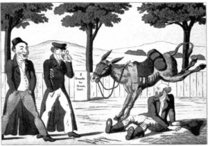 6.Wyśmiewanie Żyda, karykatura z Frankfurtu nad Menem, 1820 rok.